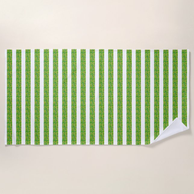 Green Geometric Beach Towel Strandtuch (Vorderseite)