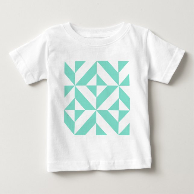 Green Geometric Deko Cube Muster Baby T-shirt (Vorderseite)