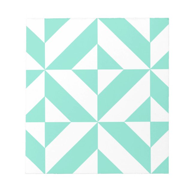 Green Geometric Deko Cube Muster Notizblock (Vorderseite)