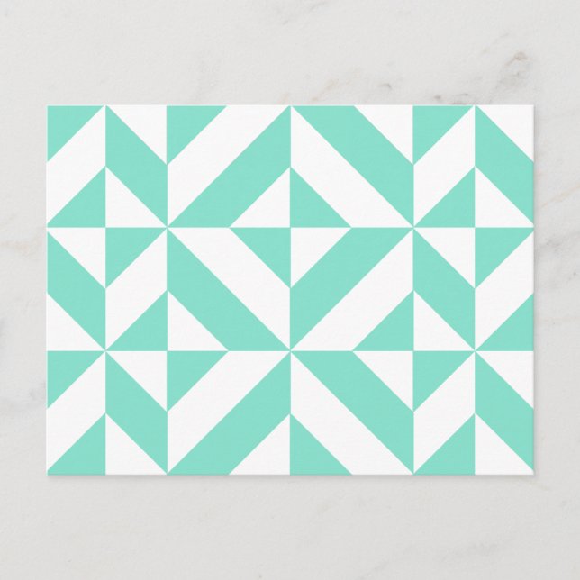 Green Geometric Deko Cube Muster Postkarte (Vorderseite)