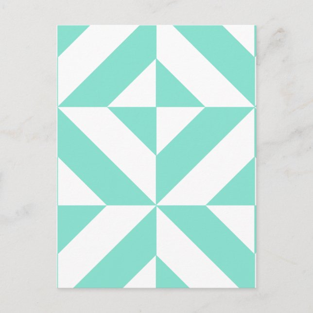 Green Geometric Deko Cube Muster Postkarte (Vorderseite)