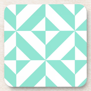 Green Geometric Deko Cube Muster Untersetzer