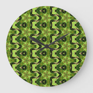 green geometric eye-catcher clock große wanduhr