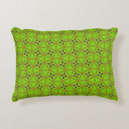 Green Geometric Floral Pattern Pillowcase Dekokissen