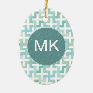 Green Geometric Keramik Ornament