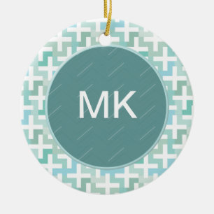 Green Geometric Keramik Ornament