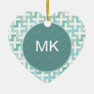 Green Geometric Keramikornament