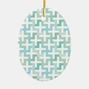 Green Geometric Keramikornament