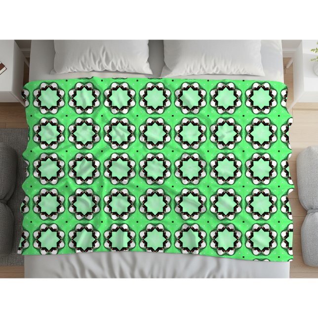 Green geometric mandala pattern  fleecedecke (Von Creator hochgeladen)