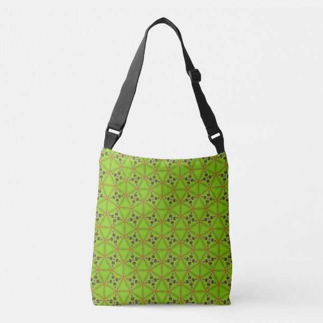 Green Geometric Pattern Shoulder Bag Tragetaschen Mit Langen Trägern (Vorderseite)