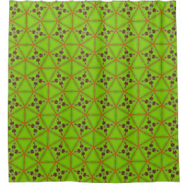 Green Geometric Pattern Shower Curtain Duschvorhang