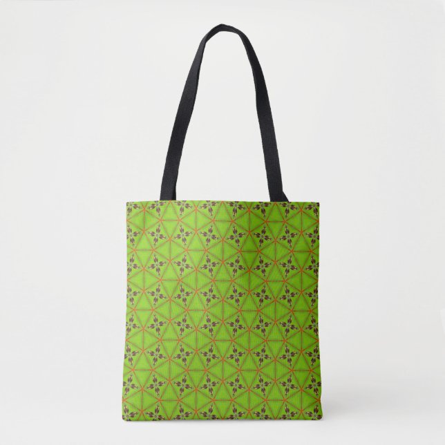 Green Geometric Pattern Tote Bag (Vorderseite)