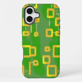 Green Geometric Phone Case iPhone 16 Plus Hülle