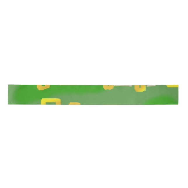 Green Geometric Ribbon Satinband (Vorderseite)