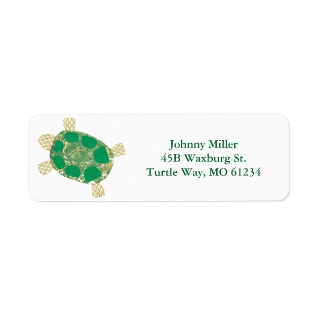 Green Gepunktet Turtle Address Labels (Vorne)