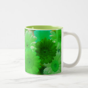 Green Gerbera Daisy Blume Foto Art Coffee Mugs Zweifarbige Tasse