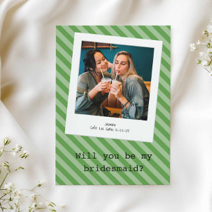 Green gestreift "Werden Sie meine Bridesmaid?" Fot Einladung