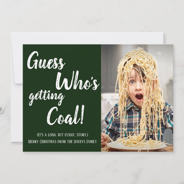 Green Getcoal Family Foto Weihnachtskarte (Vorderseite)