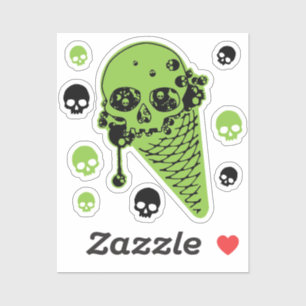 Green Giison Ice Creme Cone Aufkleber