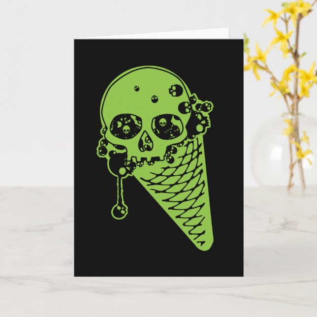 Green Giison Ice Creme Cone Card Karte (Gelbe Blume)