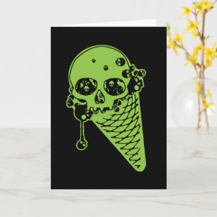 Green Giison Ice Creme Cone Card Karte