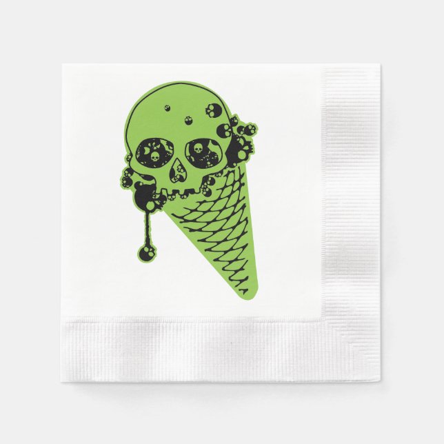 Green Giison Ice Creme Cone Napkins Serviette (Vorderseite)
