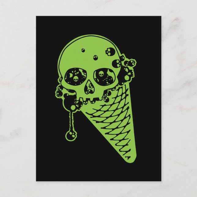Green Giison Ice Creme Cone Postkarte (Vorderseite)