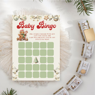 Green Gingerbrett Weihnachtsdusche Bingo Spiel Einladung