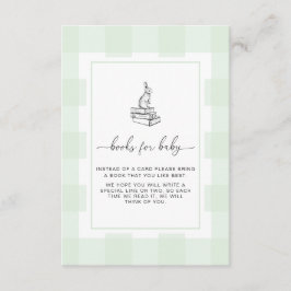 Green Gingham Bunny Books Request Insert Card