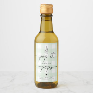 Green Gingham Bunny Rabbit Pop Es, wenn sie Pop Weinetikett