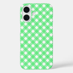 Green Gingham iPhone 16 Hülle