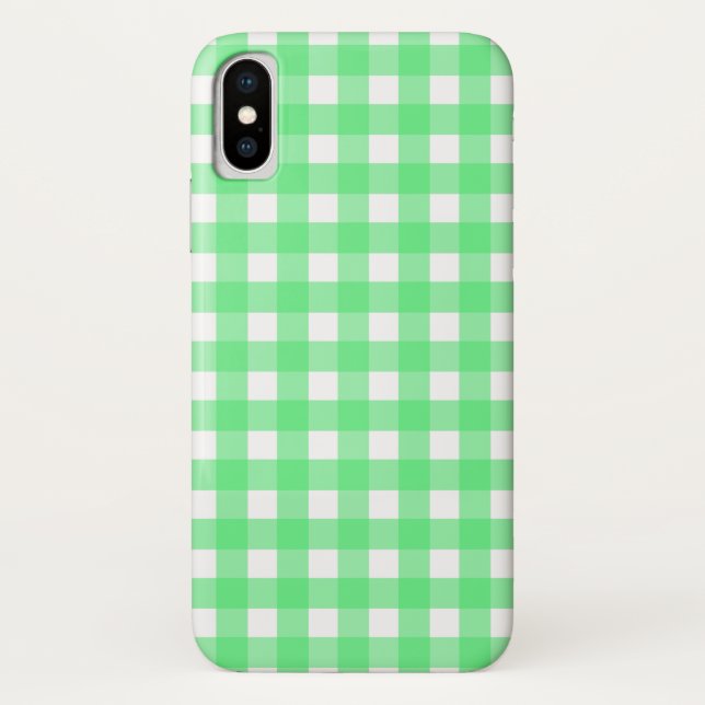 Green Gingham Case-Mate iPhone Hülle (Rückseite)