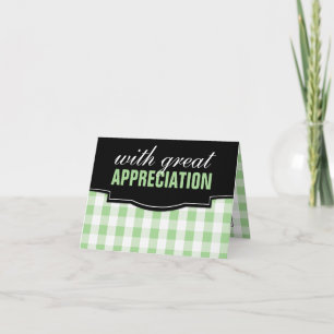 Green Gingham Dankeschön-Karten Dankeskarte