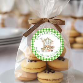 Green Gingham, der in der Region angebaut wurde, d Runder Aufkleber