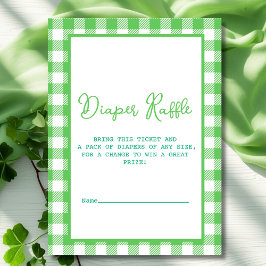 Green Gingham Diaper Raffle Begleitkarte