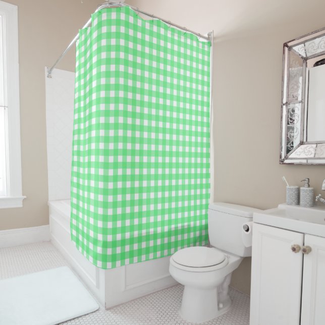 Green Gingham Duschvorhang (Beispiel)