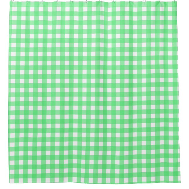 Green Gingham Duschvorhang (Vorderseite)