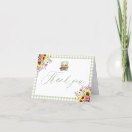 Green Gingham Fresh off Market Card Dankeskarte