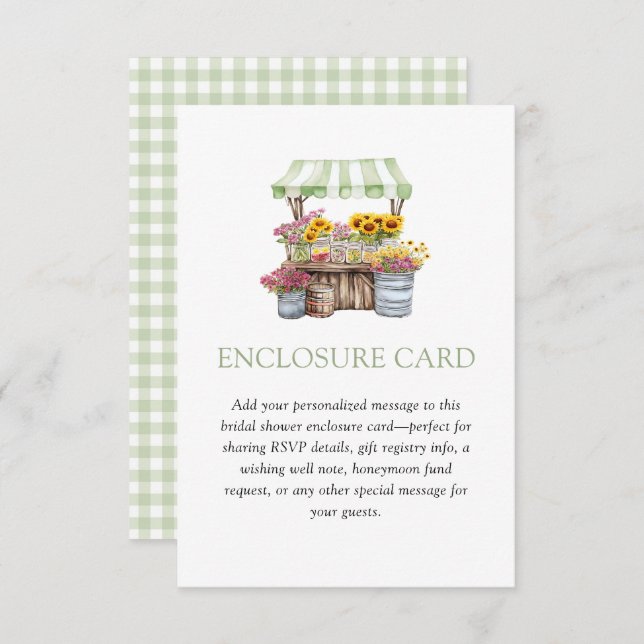 Green Gingham Fresh off Market Enclosure Card Begleitkarte (Vorne/Hinten)