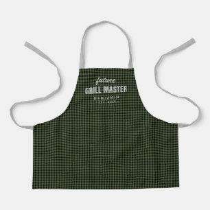 Green Gingham Future Grill Master personalisiert Schürze