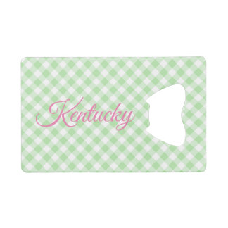 Green Gingham Geldbeutel Flaschenöffner
