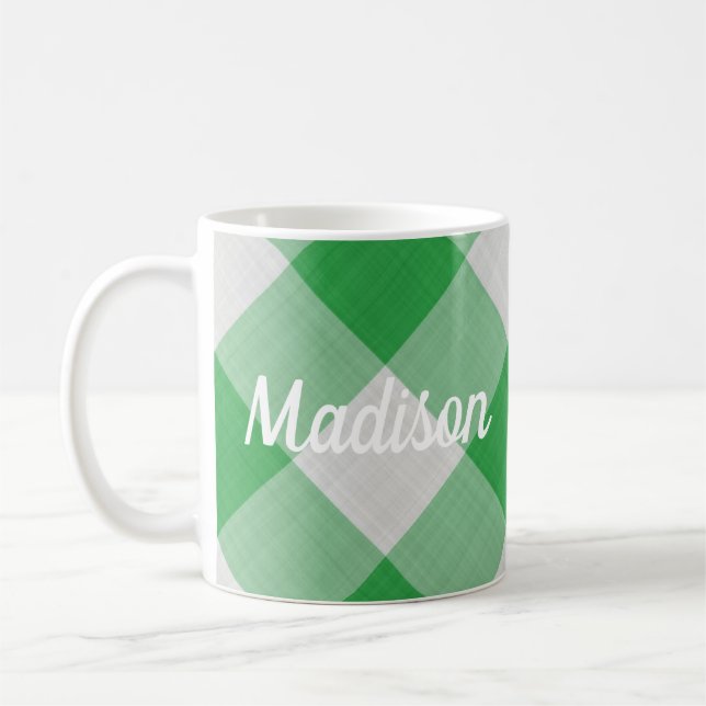 Green Gingham Kaffeetasse (Links)