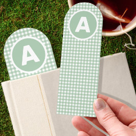 Green Gingham Karo Custom Monogram