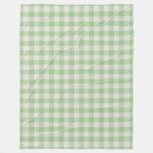 Green Gingham Karo Pattern Fleece Blanket (Vorderseite)