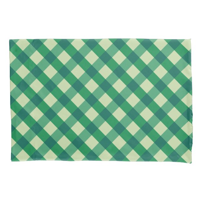 Green Gingham Kissenbezug (Vorderseite)