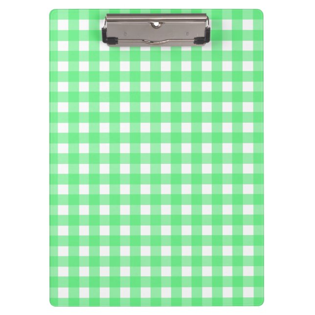 Green Gingham Klemmbrett (Vorderseite)