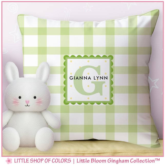 Green Gingham Mit Monogramm Kissen (Von Creator hochgeladen)