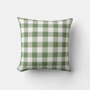 Green Gingham-Muster Kissen