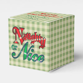 Green Gingham Naughty oder Nice Christmas Geschenkschachtel
