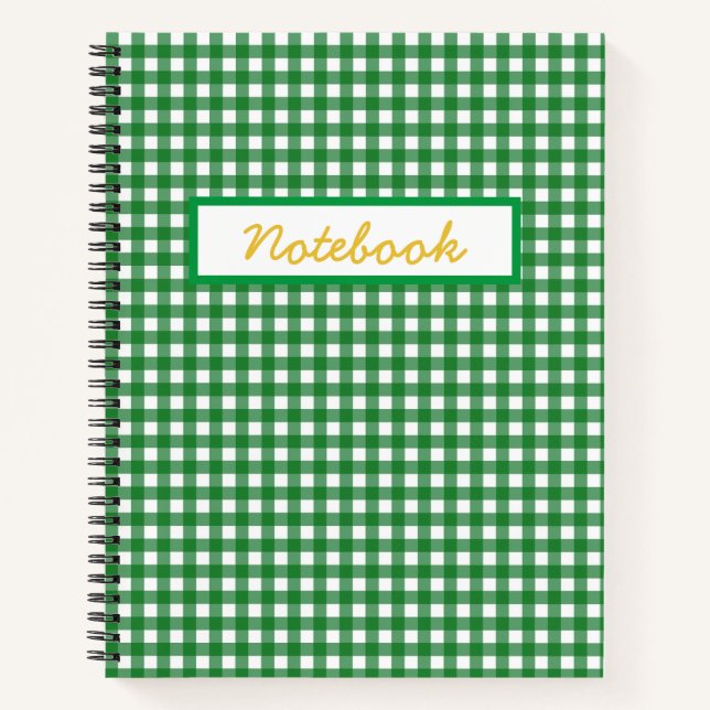 Green Gingham Notizbuch (Vorderseite)